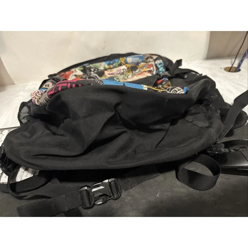 The North Face Hiking Trail Backpack Multicolor Stamped Denali Bag Nylon HOLES